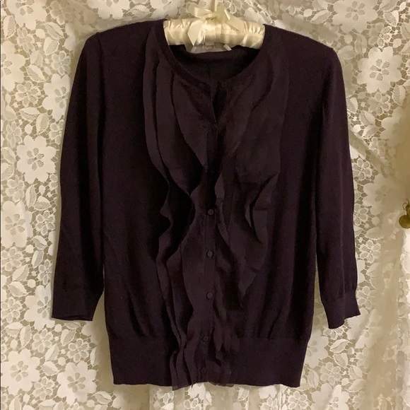 Loft 3/4 sleeve light cardigan w/ buttons - Picture 3 of 5